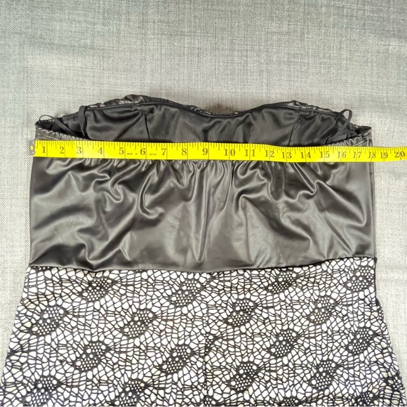 Janette Plus Dress Womens 3XL Black White Crochet Overlay Strapless Party Dress - Picture 8 of 14